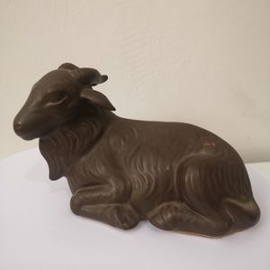 Vintage goat ceramic statue, Japanese ornament, goat Japanese animal ceramic sculpture , goat sculpture, goat ceramic statue, home decor