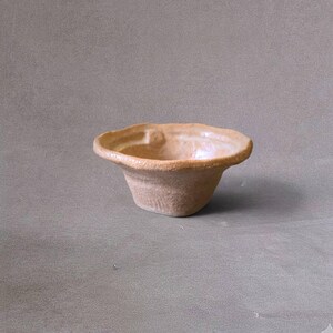 Japanese Studio Pottery Small Bowl, Wabi Sabi Flared Cup, Terracotta Ceramic Pinch Pot