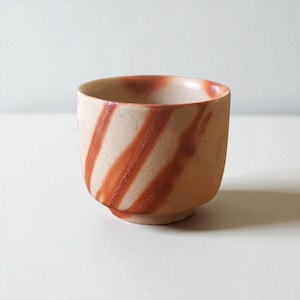 tasse à saké Guinomi vintage japonaise Bizen Ware : marquages Hidasuki, poterie faite main