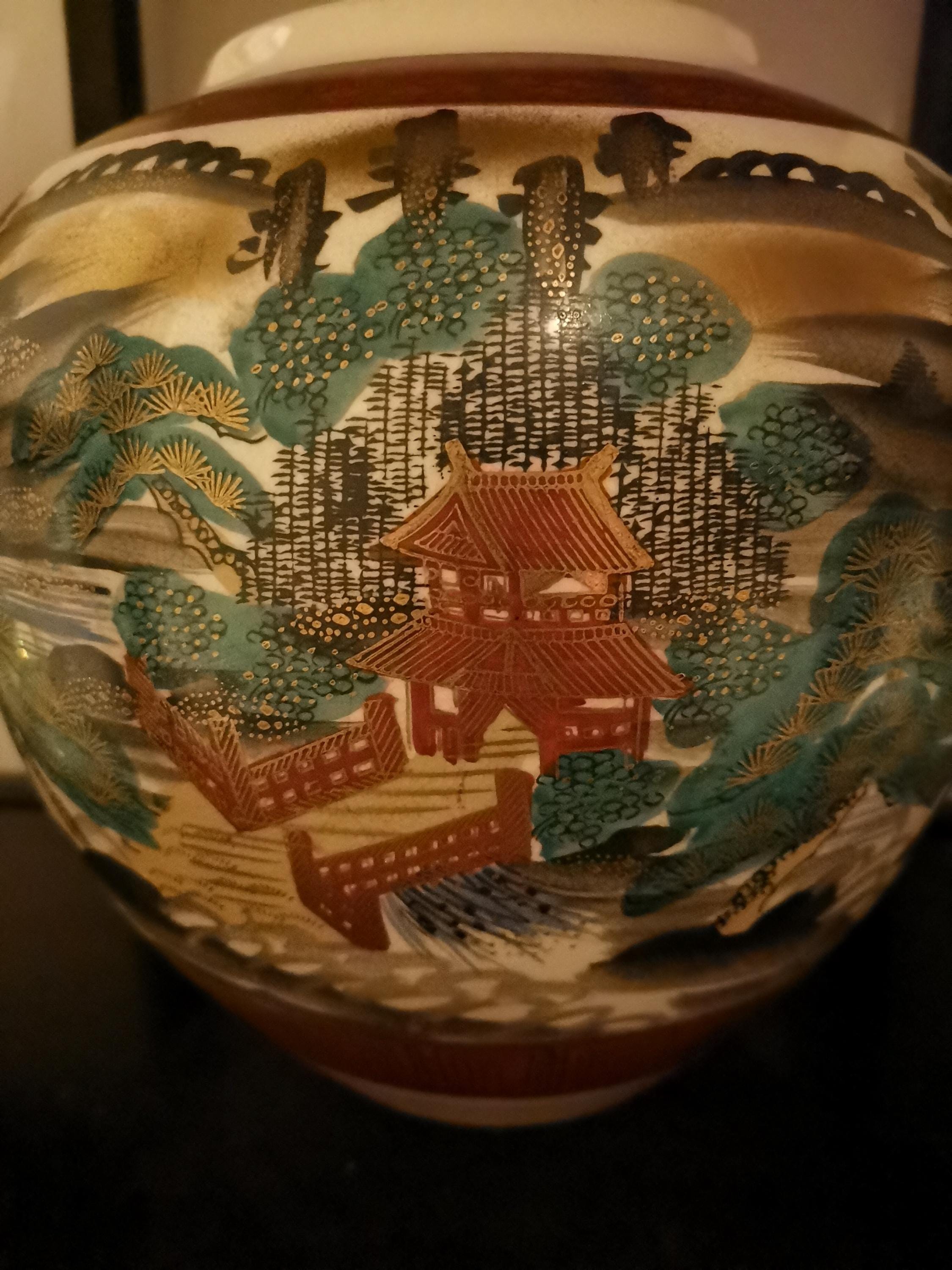 日本のヴィンテージ花瓶 九谷焼 手描き インテリア - Etsy 日本