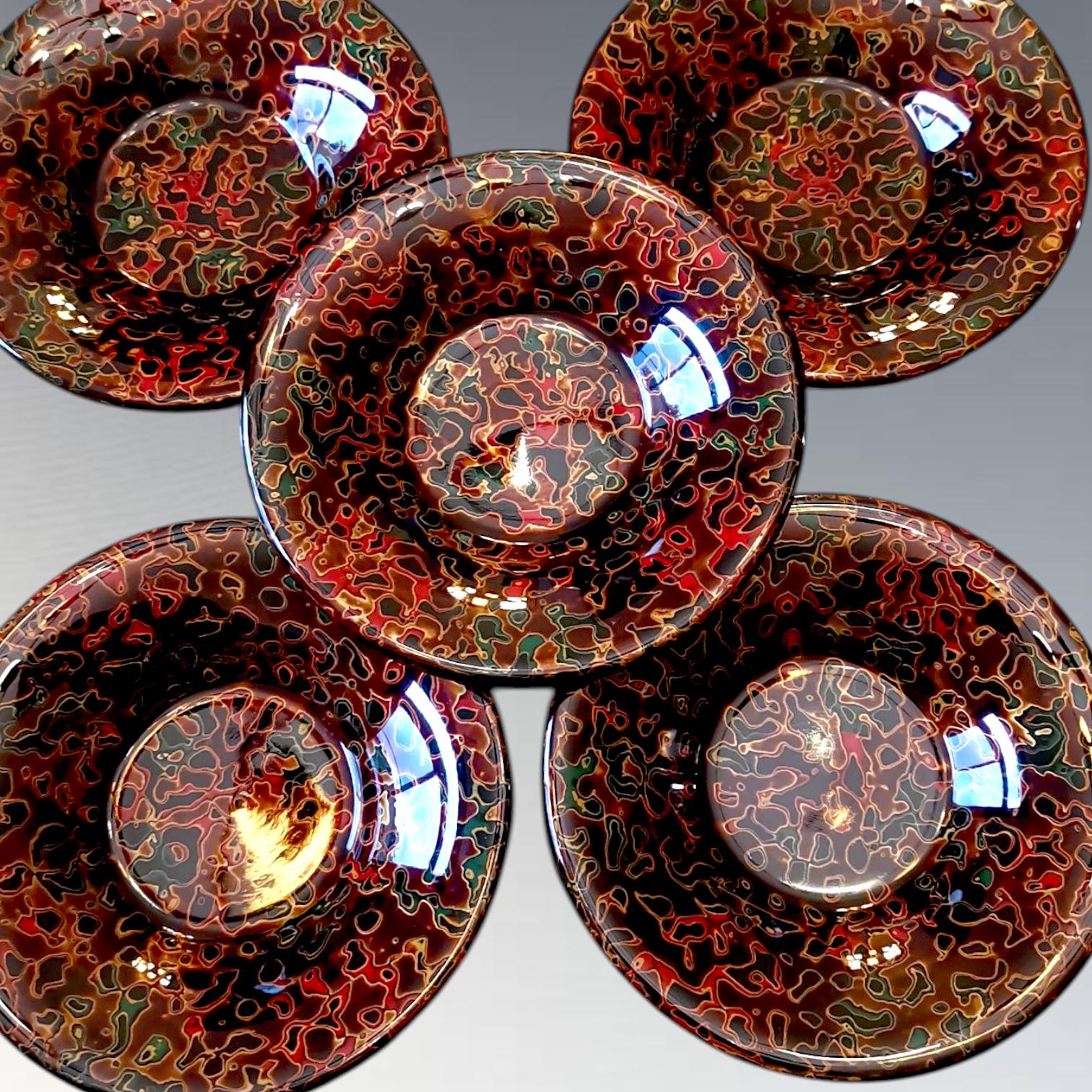 漆芸パネル鶴URUSHI(LACQUERWARE) Tsugaru-nuri Urushi Coaster Plate, Japanese Lacquerware (dia10.5cm