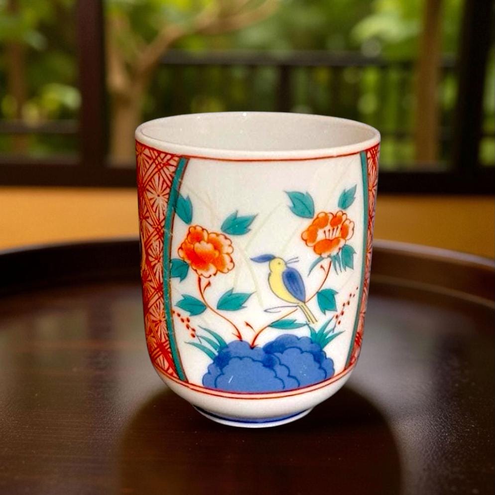 手描き九谷焼湯呑み：ヴィンテージ日本湯呑 - Etsy 日本