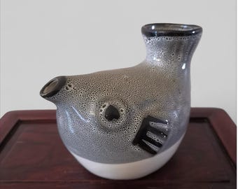 アンティーク日本酒瓶 — 陶器、1920年、大正時代 (SKU: 25S-789-2