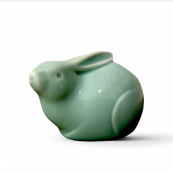 青磁のうさぎ、陶器の干支つまようじ入れ - Etsy 日本