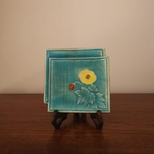 Vintage Hand painted Japanese square Plate, vintage tableware, Japanese plates 1970
