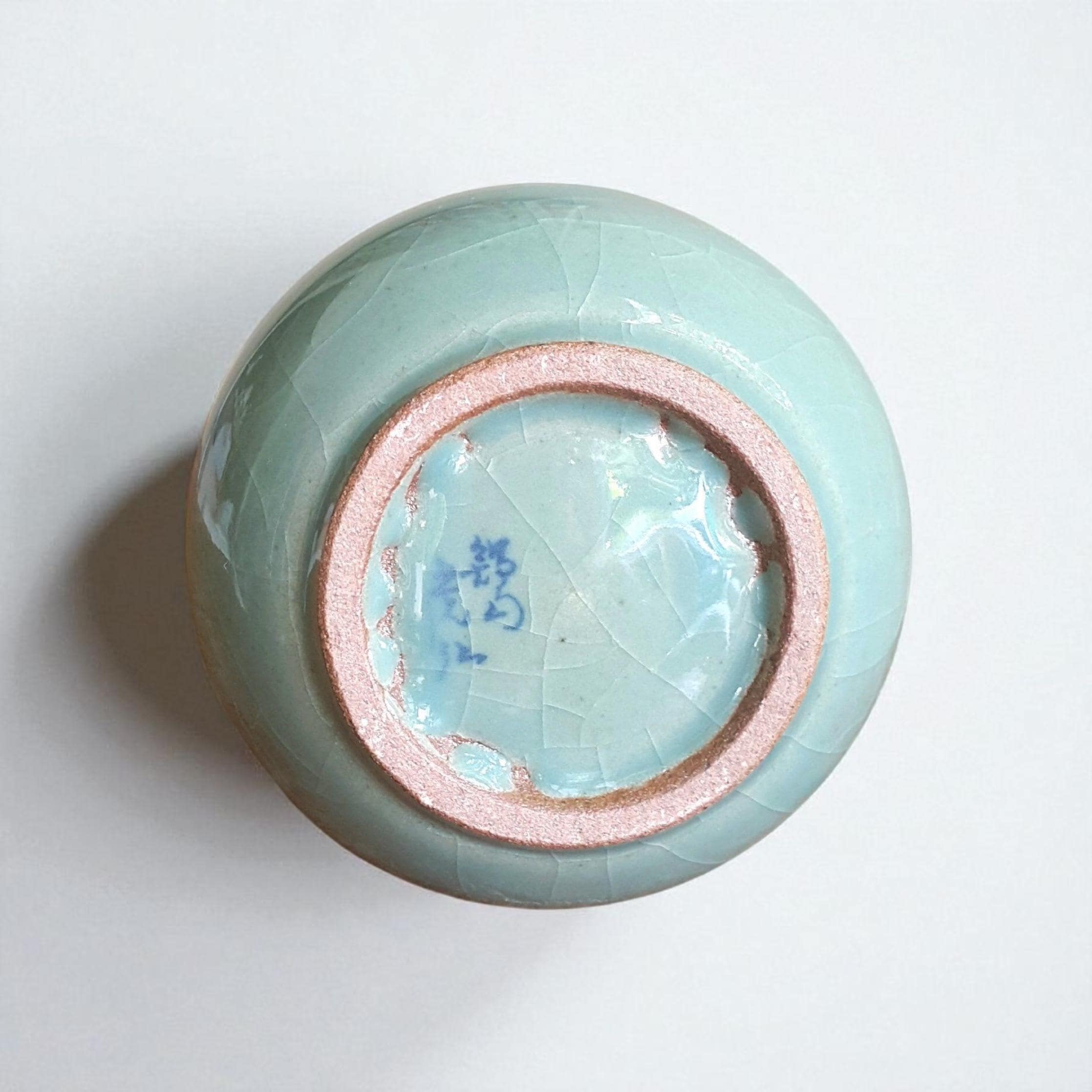 日本の青磁花瓶：ひょうたん型の陶器、ひび割れ釉 - Etsy 日本