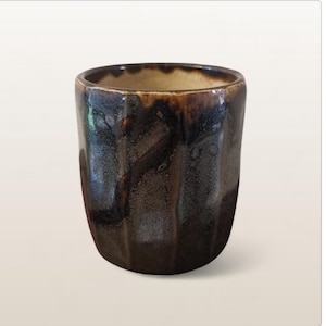 Yunomi, Japanese rakuyaki ware tea cup, Japanese handbuilt tea cup, oriental tea cup, collectible drink ware, japanese pottery tea cup