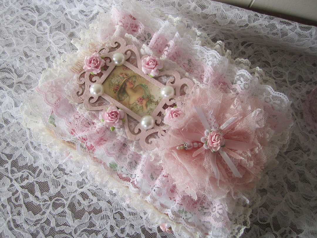 Shabby Pink Book Box Trinket Box Memory Book - Etsy