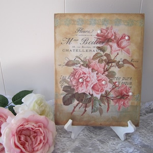 Shabby Chic Vintage Style Rose Sign