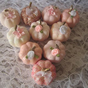 Shabby Chic Pink Pumpkins Fall Decoration Shabby BowlFiller