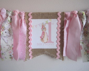 Peter Rabbit Flopsy Fabric Banner Smash Cake Party