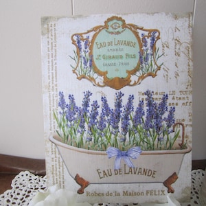 French Lavender Bathroom sign French Country Bathtub Plaque