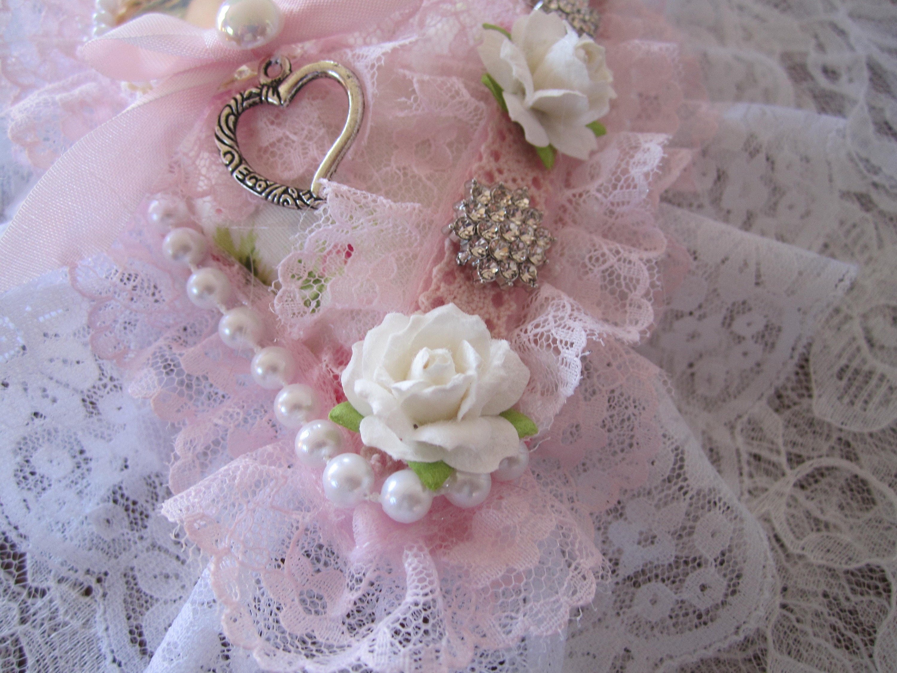 Shabby Chic Valentine's Heart Pink Lace Decoration - Etsy