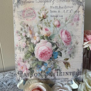 Shabby Roses Wall Hanging Pink Rose Decoration