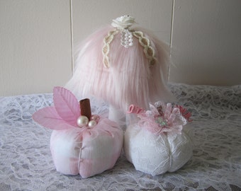 Shabby Chic Pumpkin Decor Fall Decoration French Cottage Pumpkins