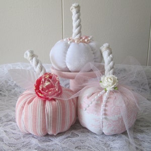 Shabby Chic Pumpkin Decor Fall Decoration French Cottage Pumpkins