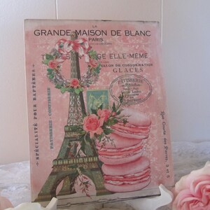 Shabby French Parisian Sign Eiffel Tower Carte Postale
