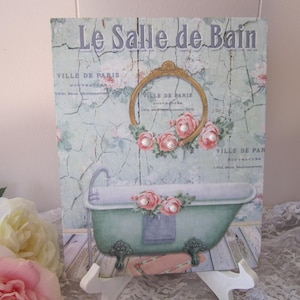 French Style Bathroom Sign Shabby Sign