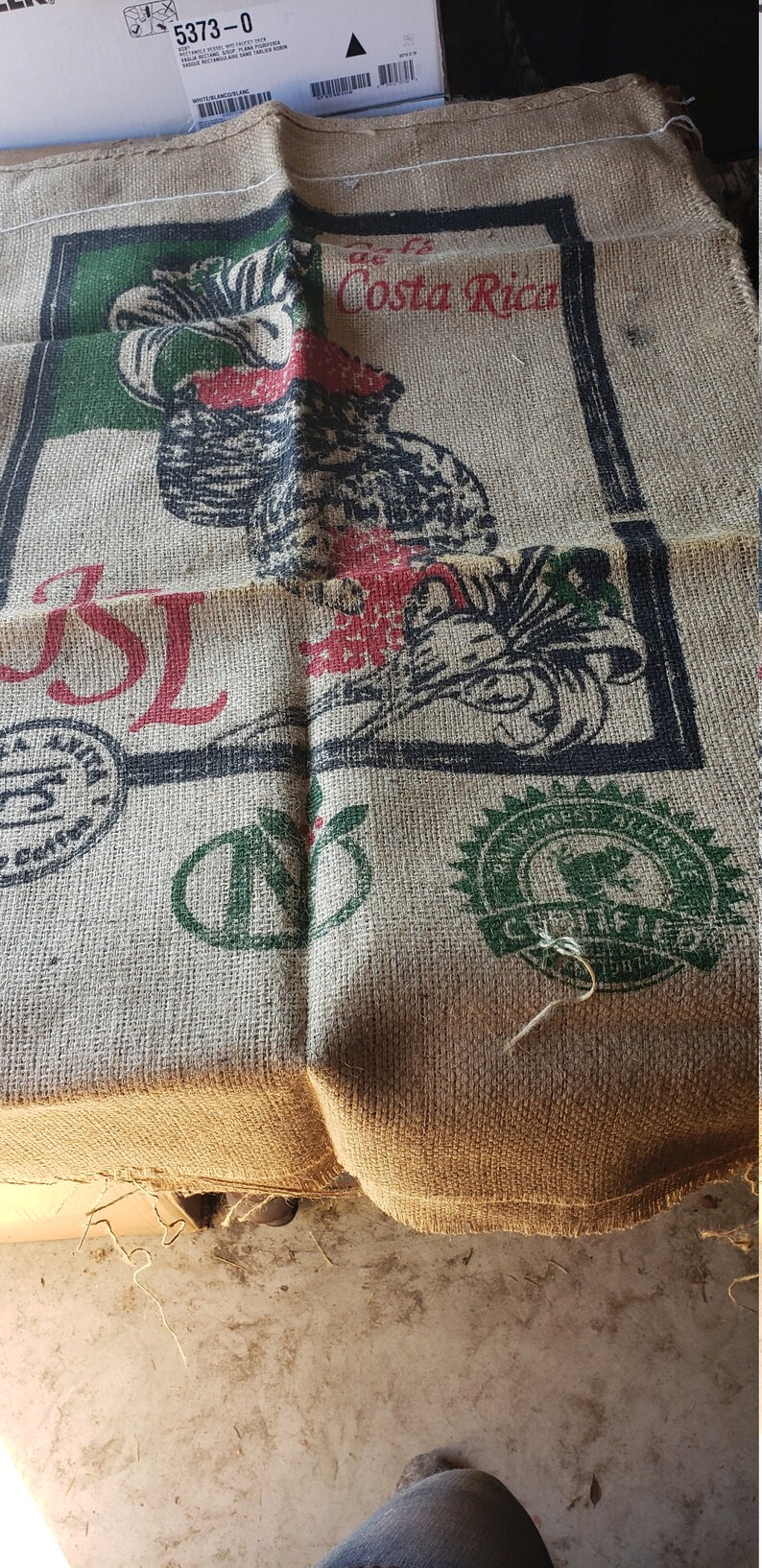 Burlap rice sack, vintage set of 3 rice bags