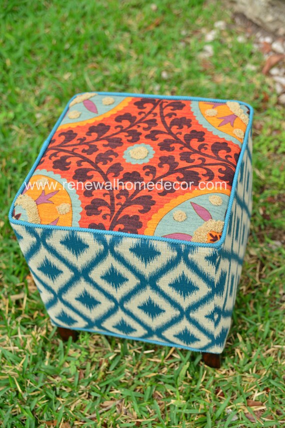 Custom Order Upholstered Ottoman Fiesta Etsy
