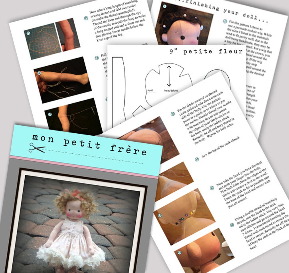PDF Pattern Book to Make 9” or 12” Doll - Etsy