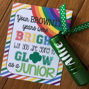 Girl Scout Bridging Personalized Flashlight TAG