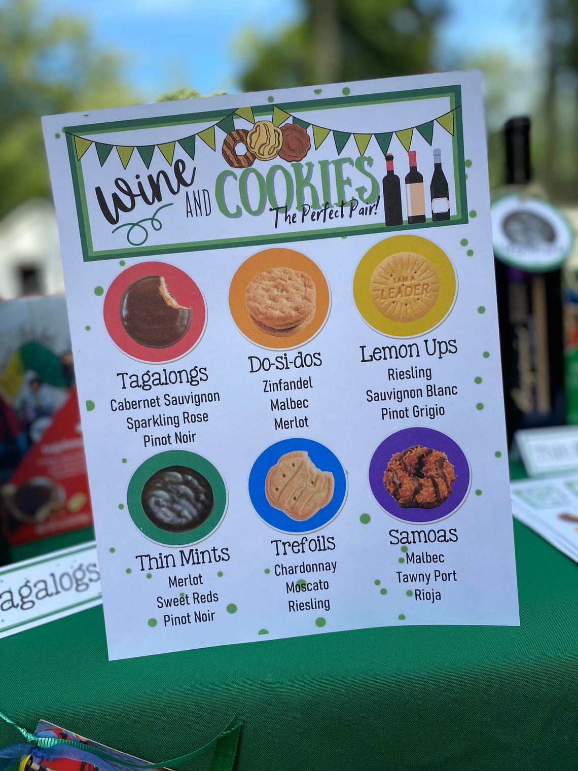 Girl Scout Cookie Wine Tasting Pairing Printables ABC & LLB Etsy