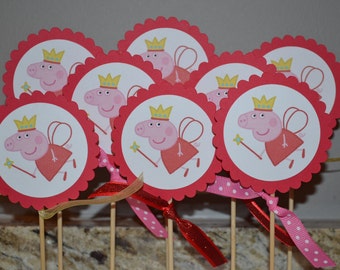 Peppa Pig Cupcake Toppers - Ensemble de 12