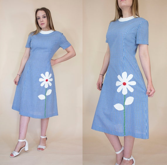 vintage 1960s applique cotton sun dress 60s - image 3