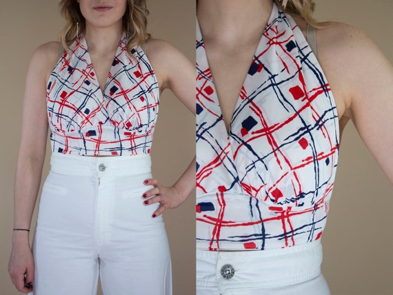 vintage 1970s halter top 70s does 40s