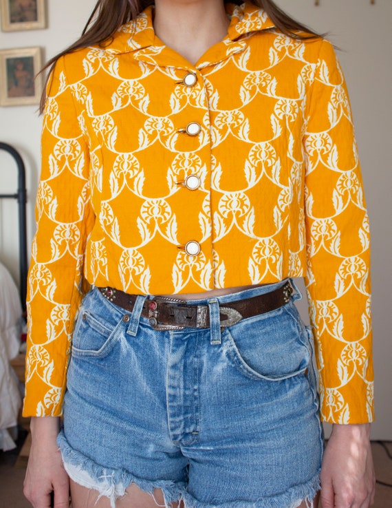 vintage cropped quilted 1960s jacket small - image 4