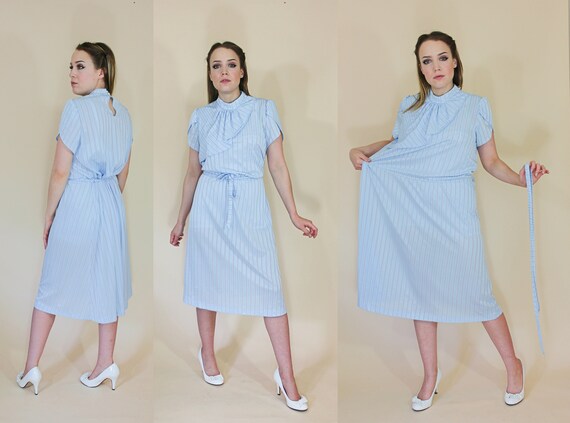 vintage plus size polyester secretary dress 1970s
