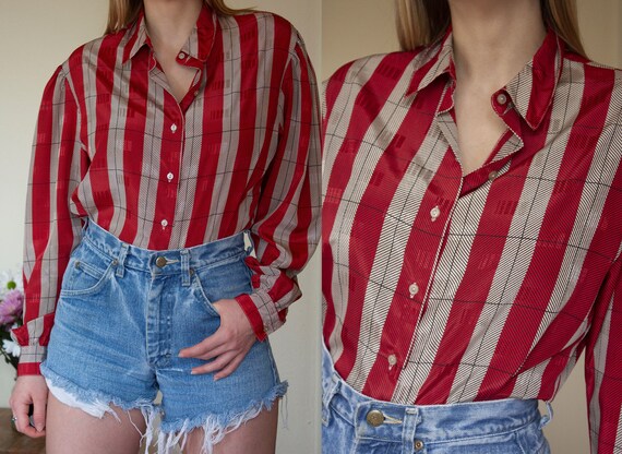 vintage 80s secretary blouse