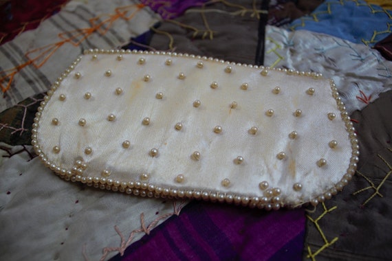 vintage 1930s satin beaded coin purse - image 5