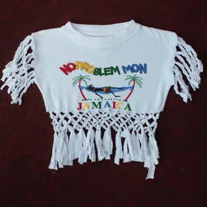 vintage girls 1990s fringe crop top image 1