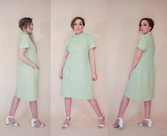 vintage 1960s mod shift dress large / extra large