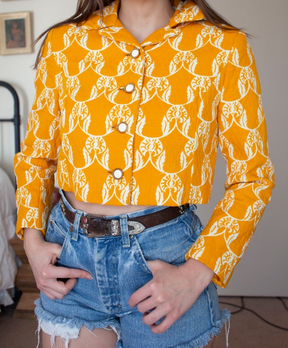 vintage cropped quilted 1960s jacket small - image 8