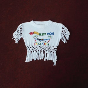 vintage girls 1990s fringe crop top image 2