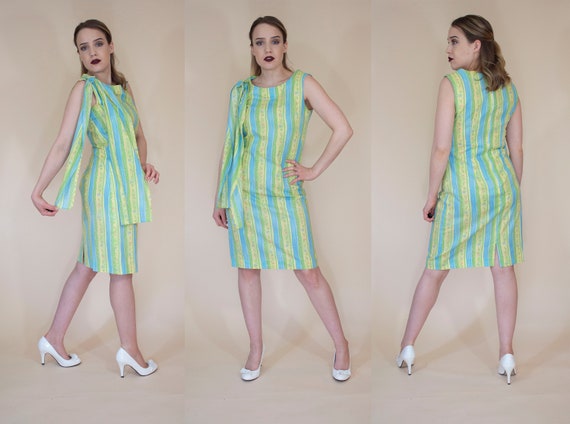vintage 1950s 1960s cotton novelty wiggle dress