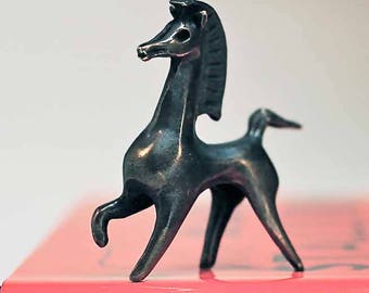 Black Stallion movie Bucephalus figurine in AGED solid Bronze