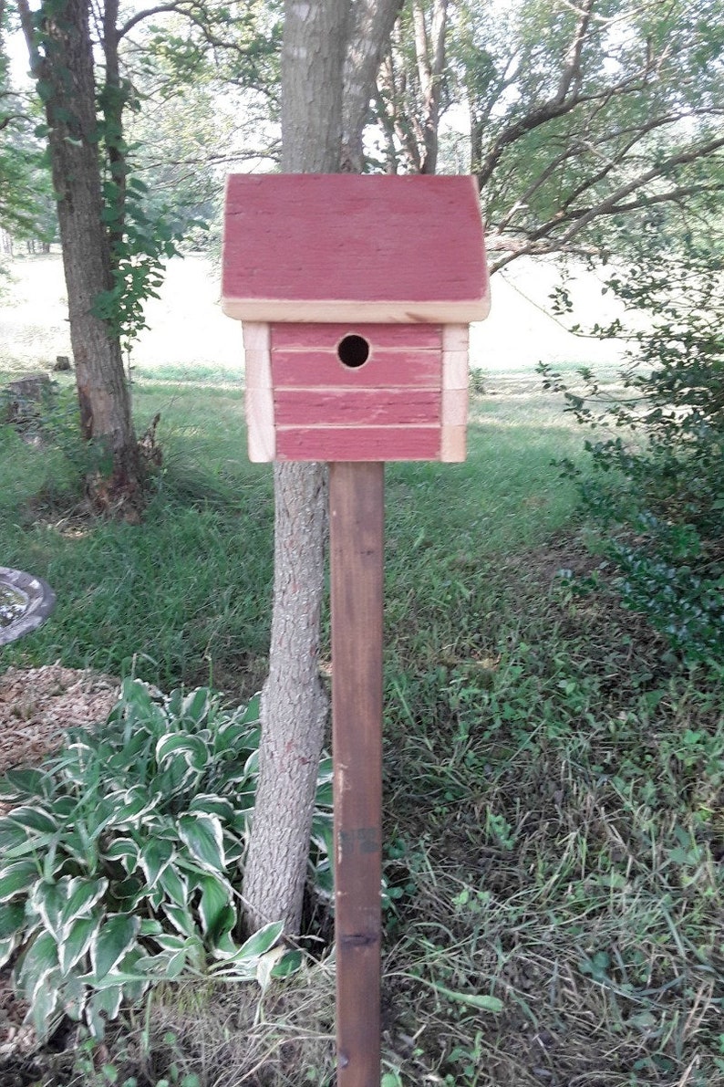 Handcrafted Birdhouses Bird house on Pole Outdoor Etsy