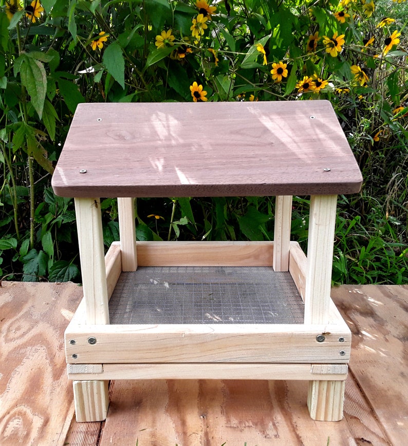 Handcrafted Bird Feeders Outdoor Ground Feeder 12 X 12 Etsy