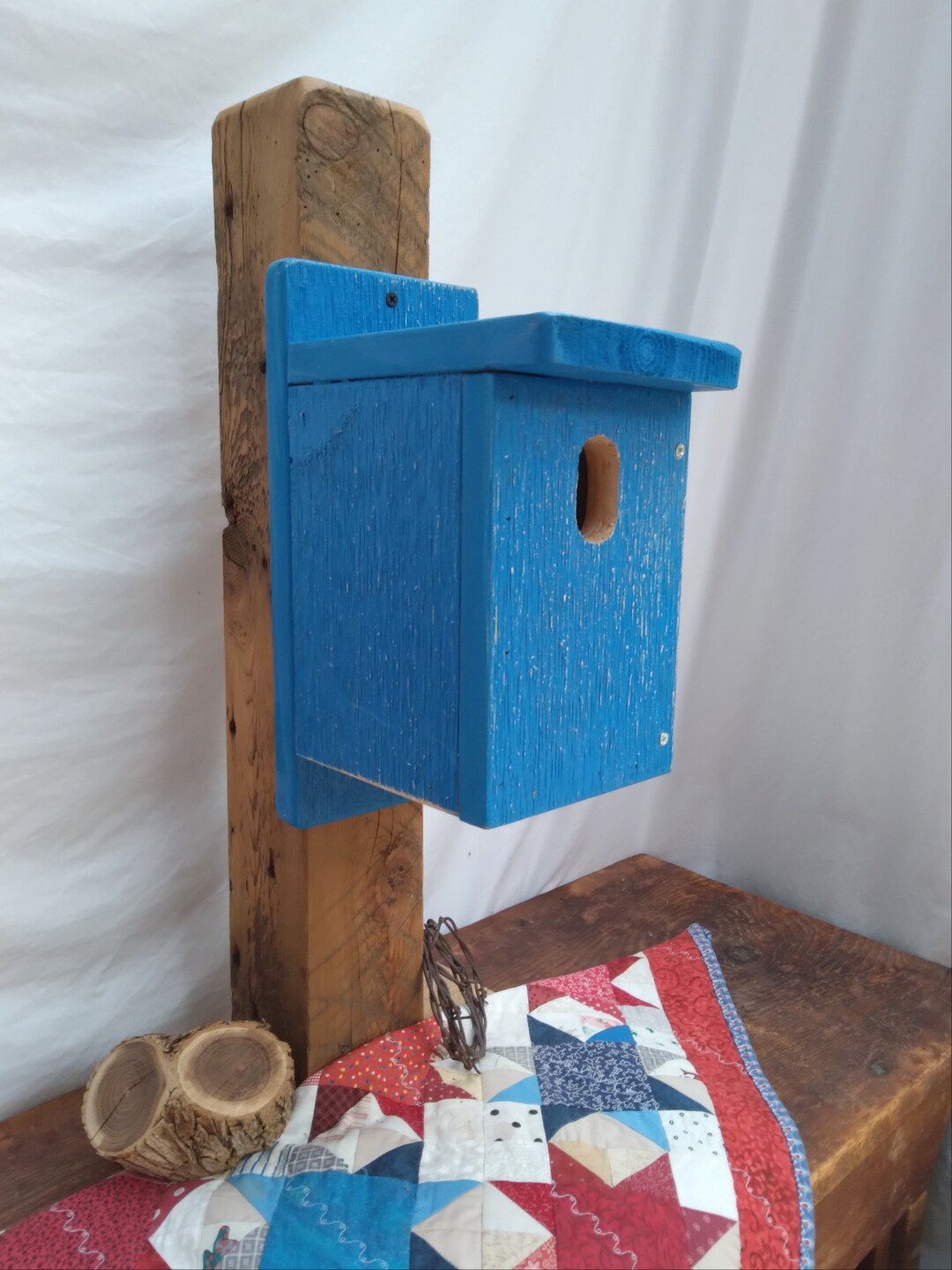 Cedar Bluebird House With Clean Out Hand Painted Birdhouses Etsy