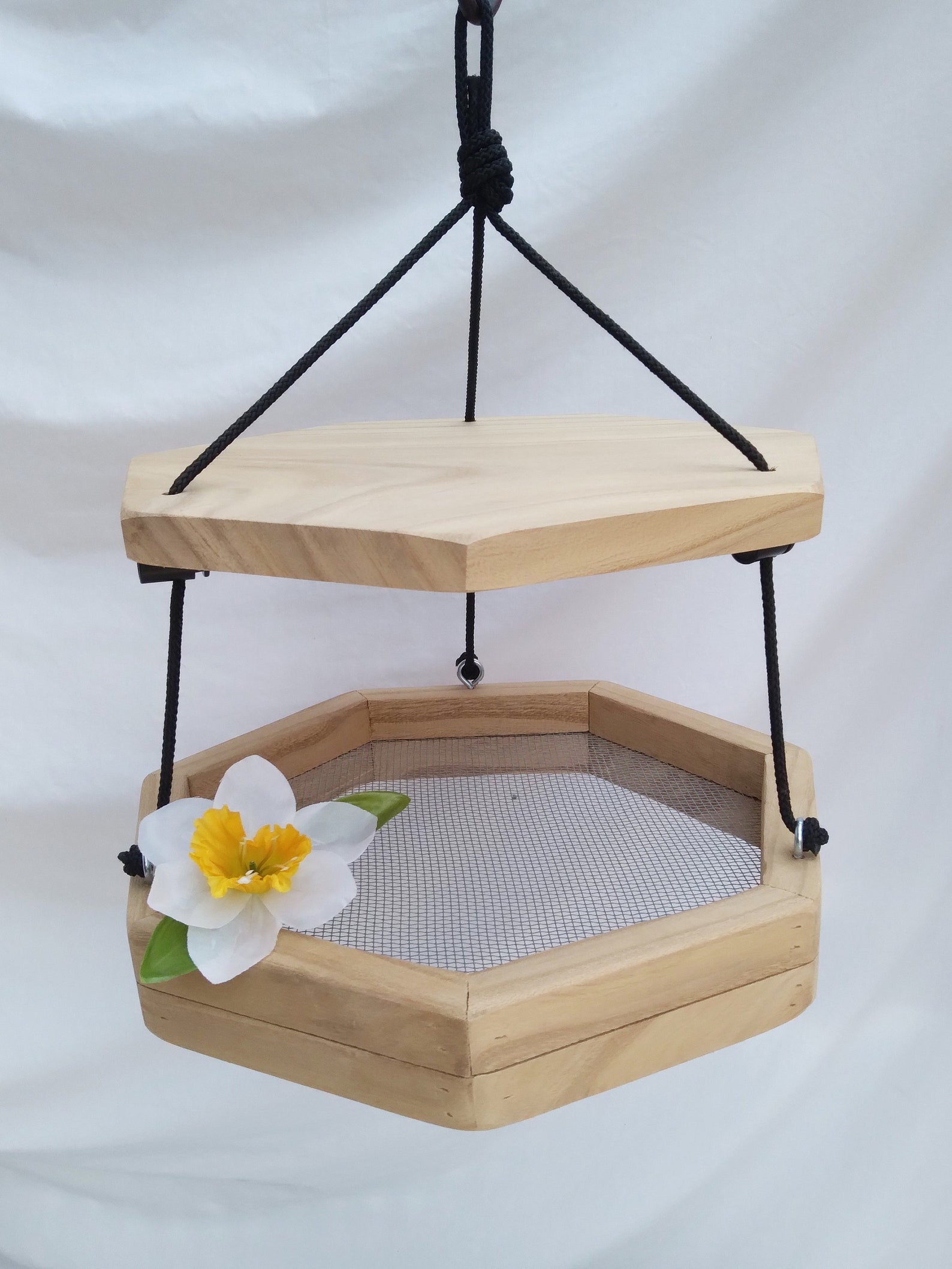 Hanging Platform Bird Feeders Outdoor Wood Tray Feeders Etsy