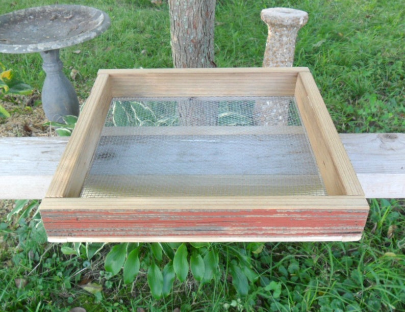 Barnwood Outdoor Bird Feeder Hanging & Deck Rail Handmade Etsy