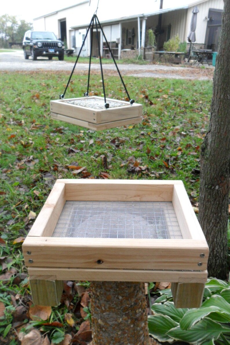 Ground Bird Feeder Trays Large Suet Block Feeder Platform Etsy