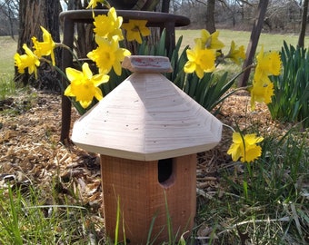 Pole Mount Bluebird Houses * Natural Redwood Birdhouses for Bluebirds * Mothers Day Unique Gift Idea * Limited Quantity Available