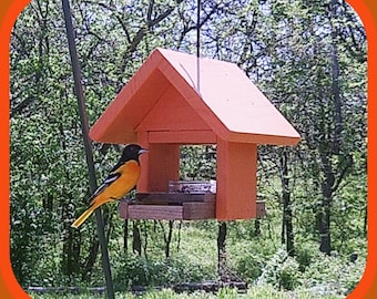 Oriole Bird Feeders with Attached Roof * Hanging Double Jar Bird Feeder * Oriole Grape Jelly Feeders * Mothers Day Gift Idea