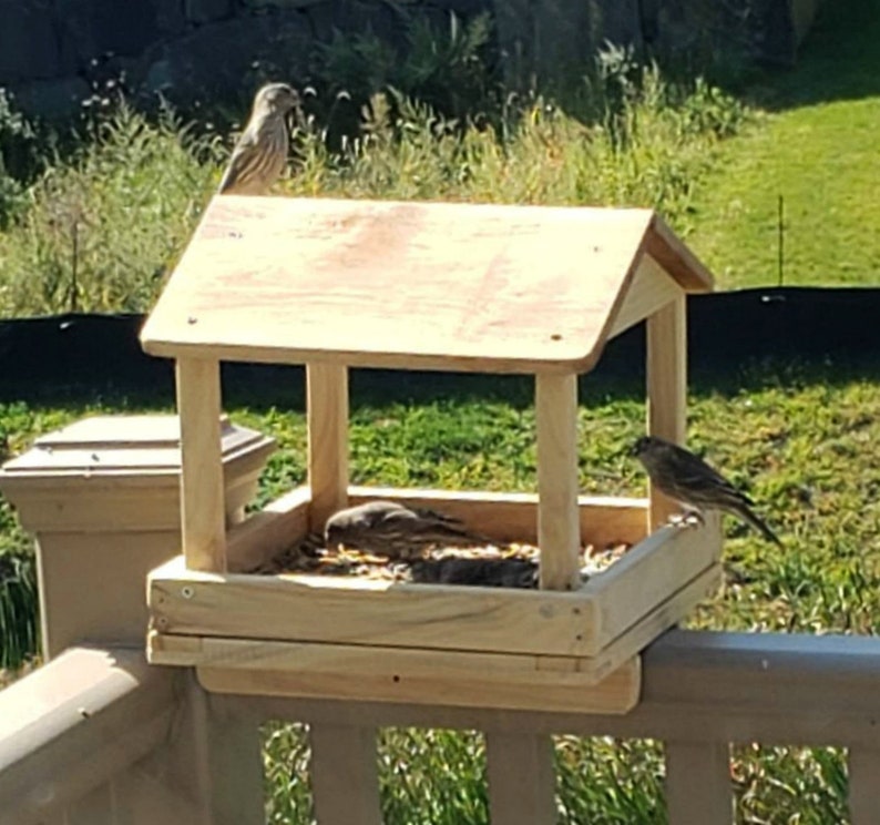 Handcrafted Bird Feeder Deck Rail Bird Feeders 12 X 12 Etsy