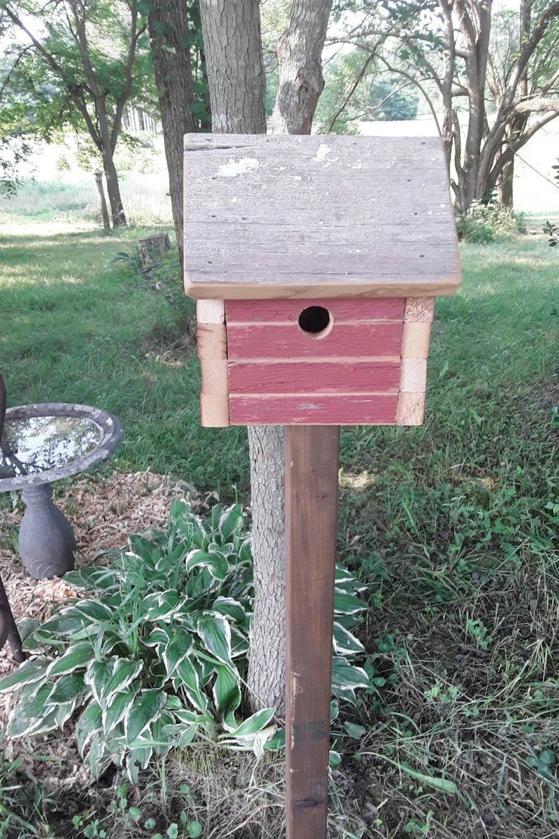 Handcrafted Birdhouses Bird house on Pole Outdoor | Etsy